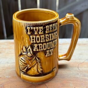 Smiwes Vintage I’ve Been Horsing Around Coffee Mug Japan 70's Size